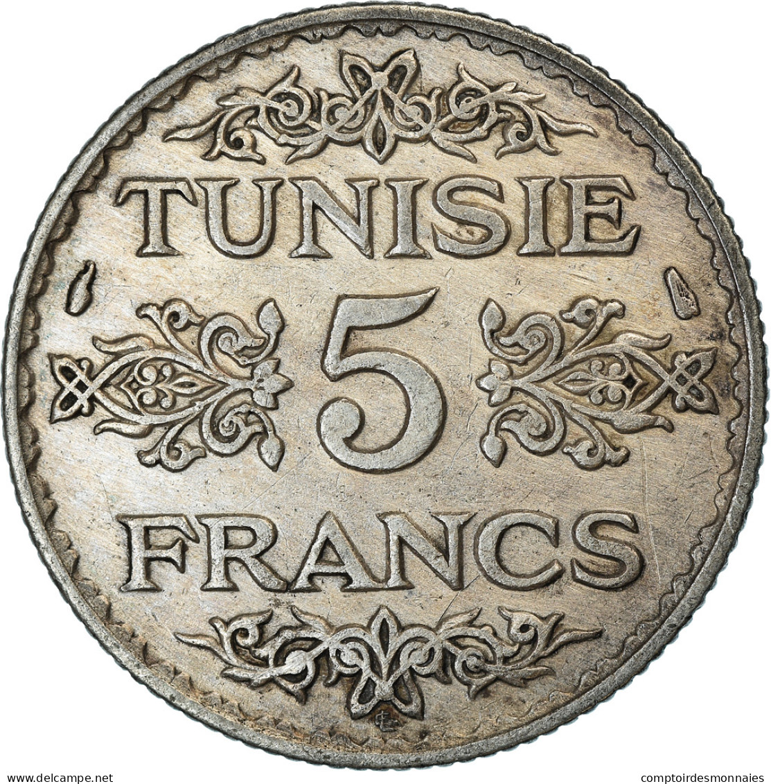 Monnaie, Tunisie, Ahmad Pasha Bey, 5 Francs, 1936, Paris, TTB, Argent, KM:261 - Tunisia