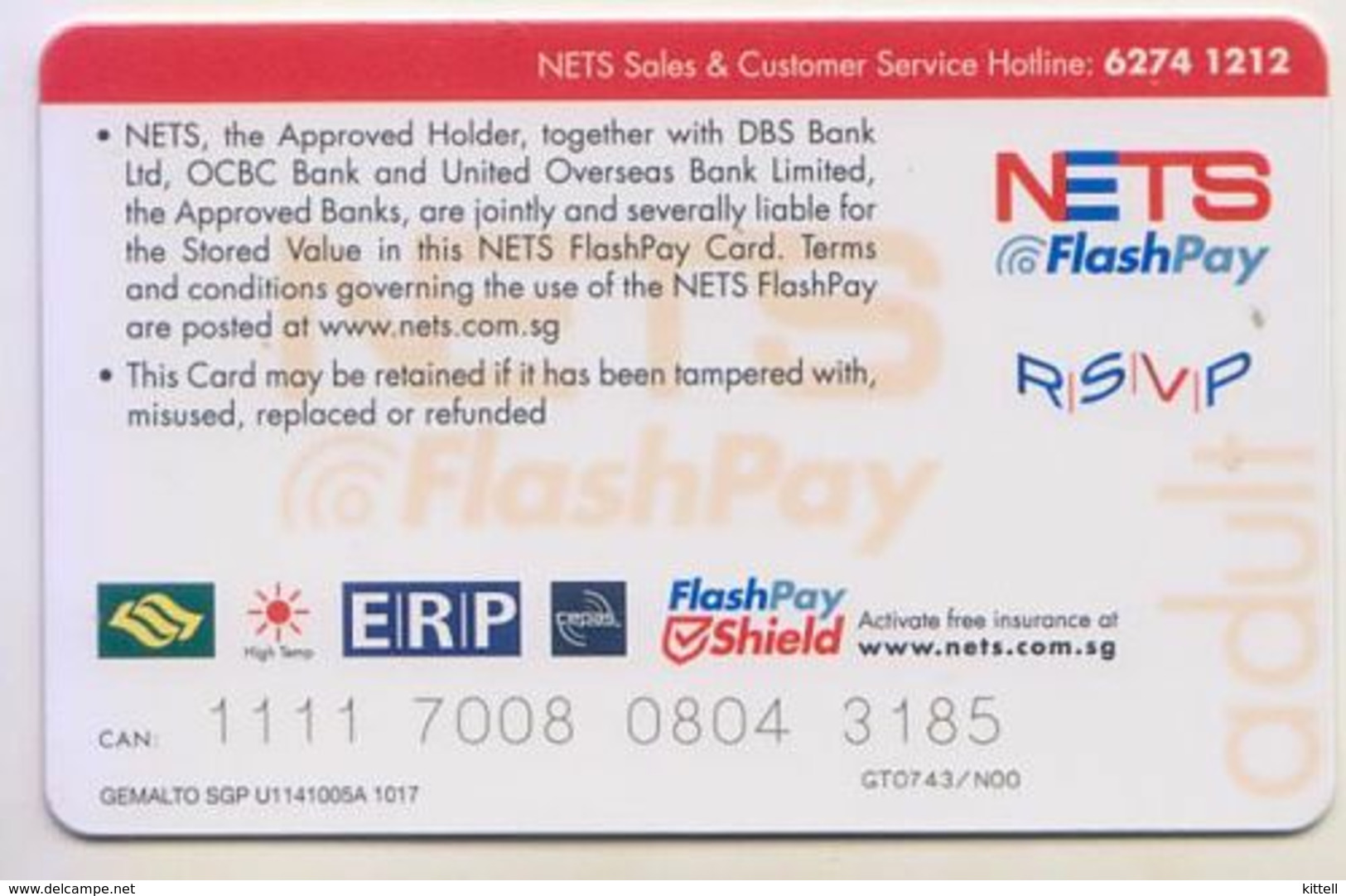 Singapore Cash Card Farecard Used Cashcard Dog - Other & Unclassified