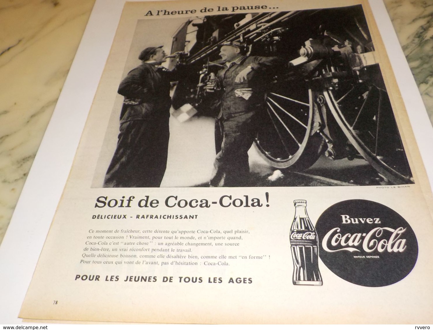 ANCIENNE PUBLICITE CONDUCTEUR DE TRAIN SOIF D AUTRE CHOSE SOIF DE  COCA COLA 1958 - Reclame-affiches