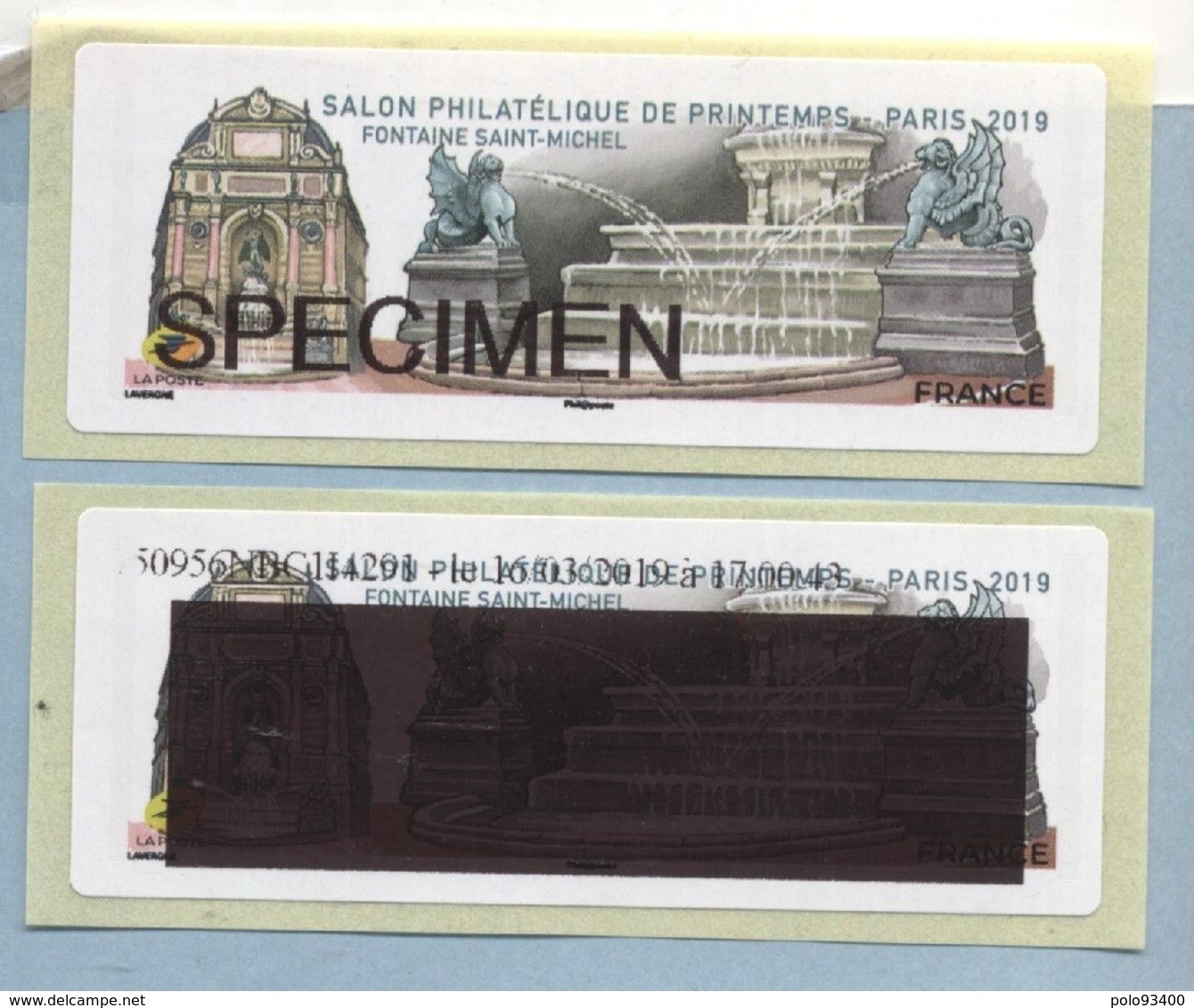 2019 LISA 2 SPECIMEN Salon Philatélique De Printemps à Paris - 2010-... Illustrated Franking Labels