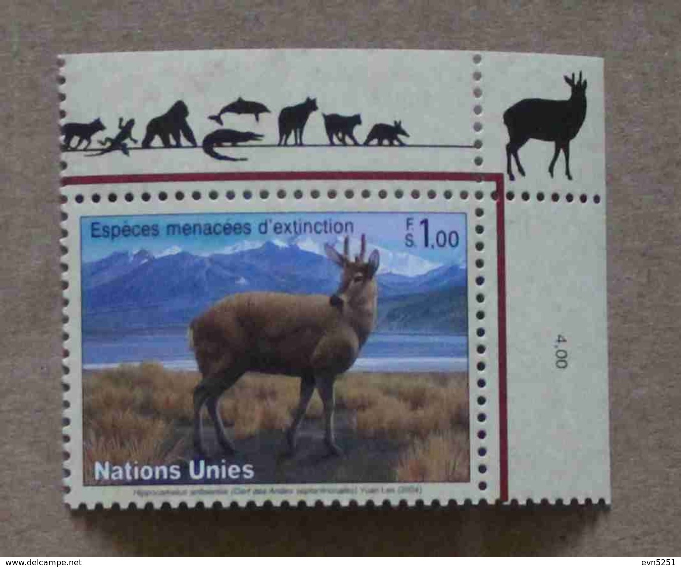 Ge04-01 : Nations-Unies (Genève) / Protection De La Nature - Cerf Des Andes Septentrionales - Neufs