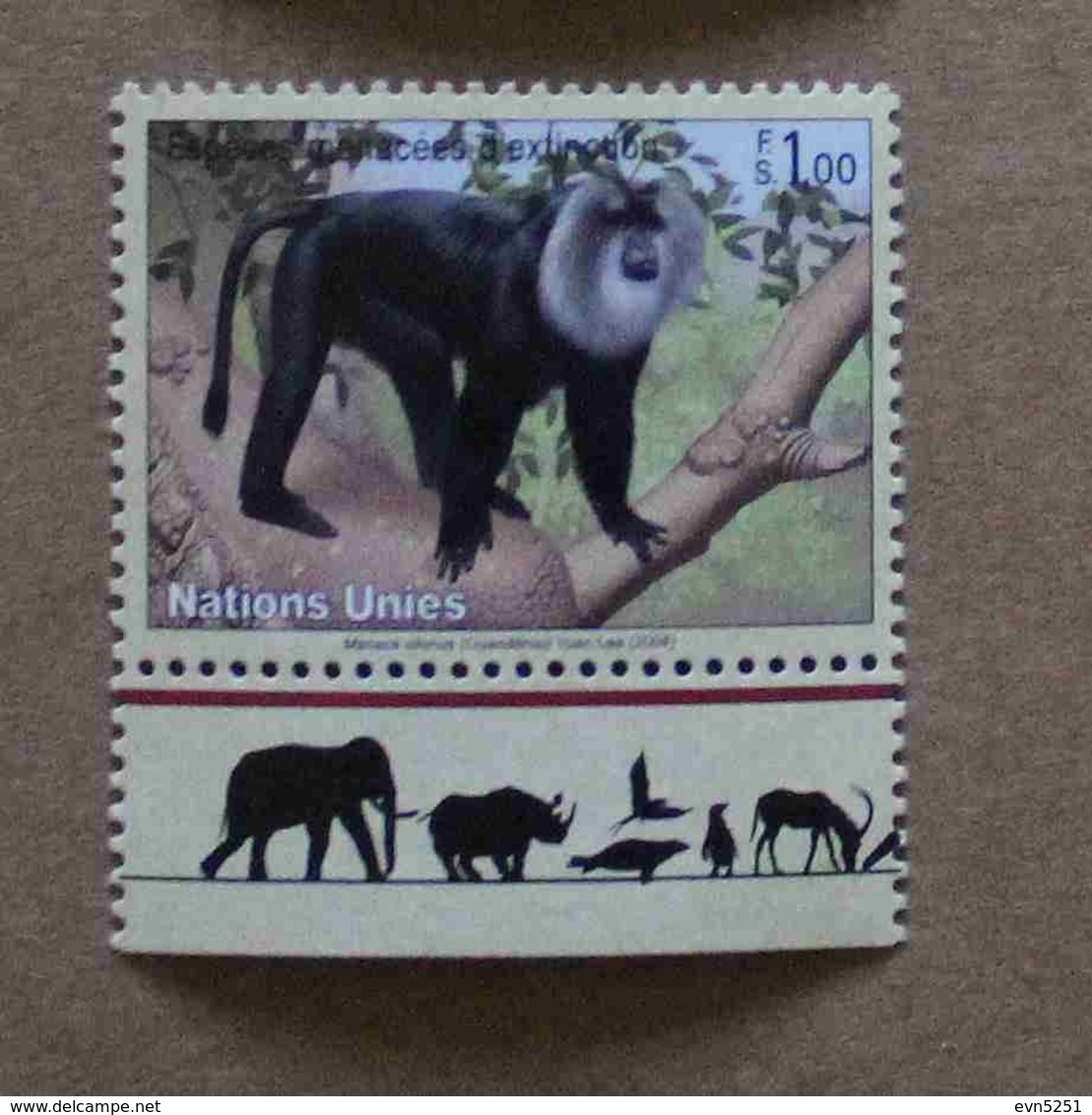 Ge04-01 : Nations-Unies (Genève) / Protection De La Nature - Macaque à Queue De Lion Ou Ouandérou Ou Silène - Ungebraucht