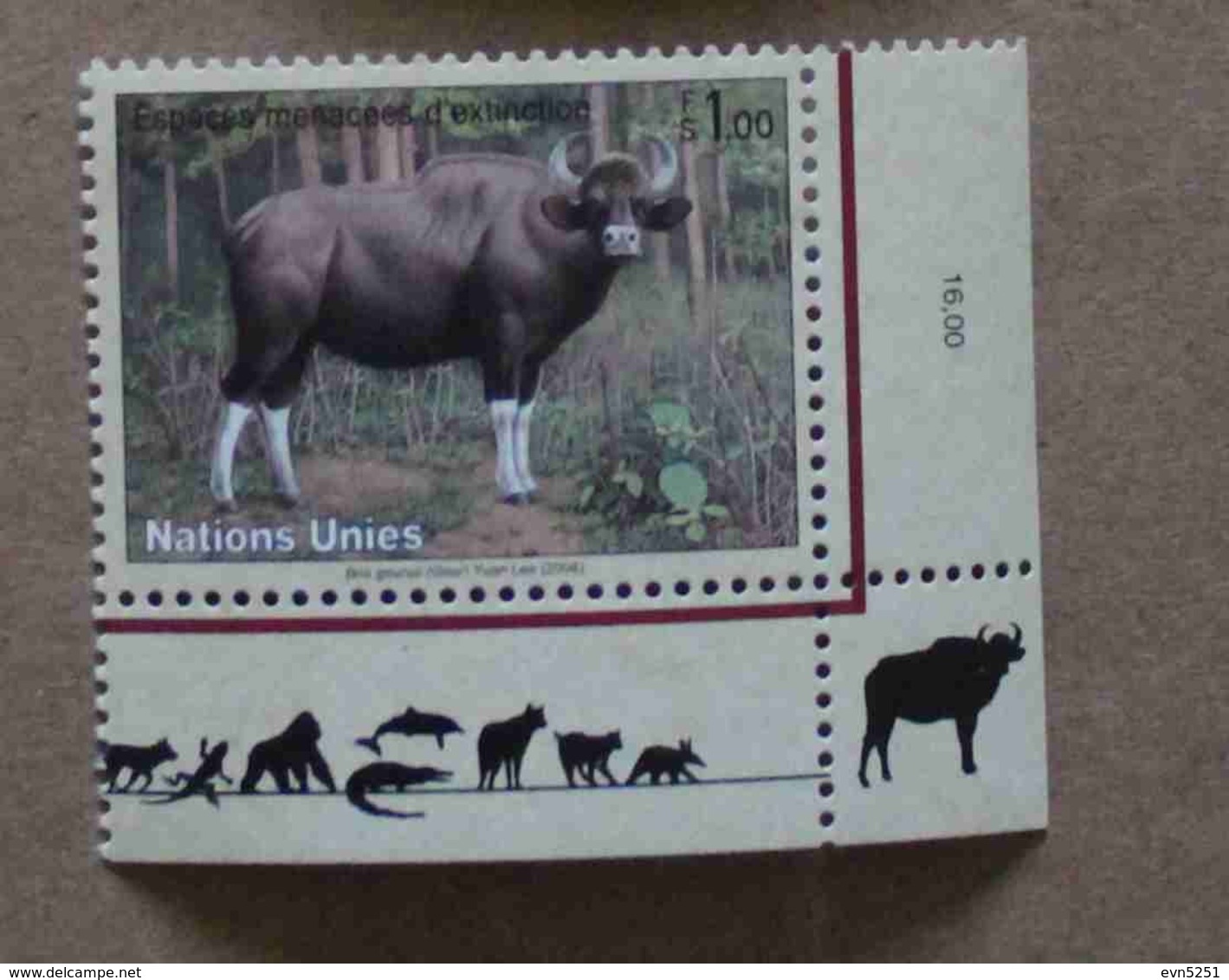 Ge04-01 : Nations-Unies (Genève) / Protection De La Nature - Gaur Ou Seladang (Bos Gaurus) - Neufs