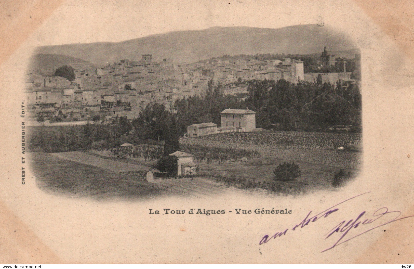 La Tour D'Algues (Vaucluse) Vue Générale - Edition Crest Et Aubergier - Carte Dos Simple - La Tour D'Aigues