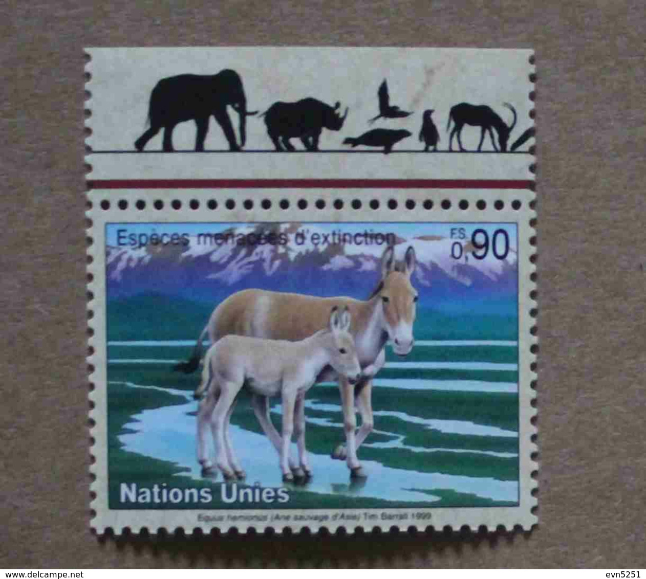 Ge99-01 : Nations-Unies (Genève) / Protection De La Nature - Ane Sauvage D'Asie Ou Hémione Ou Onagre - Unused Stamps