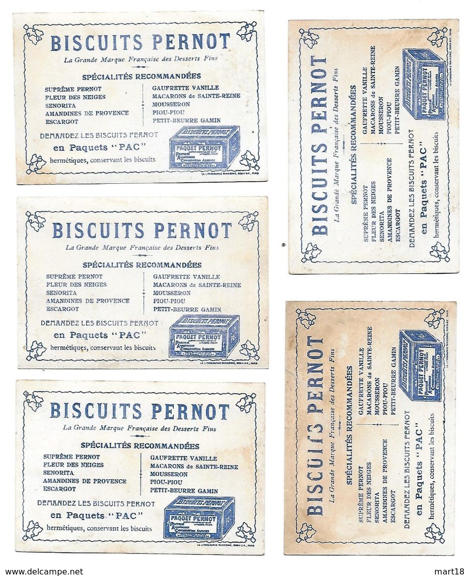 5 Chromos - Biscuits PERNOT - Années 1900 - Benjamin RABIER - D - - Félix Potin