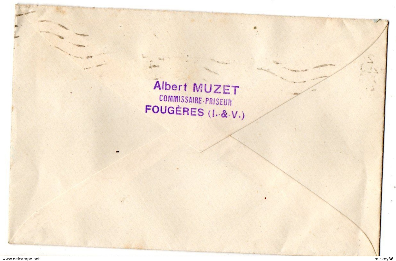 1943--Lettre De PARIS Pour FOUGERES --Composition De Timbres (Secours National + Paix Surchargé - 1921-1960: Modern Period