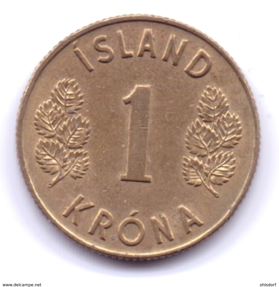 ICELAND 1973: 1 Krona, KM 12a - Island