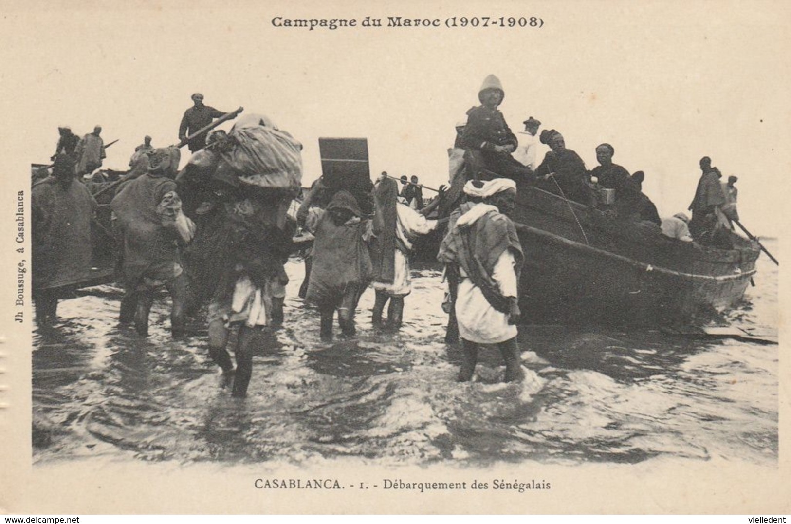 Guerre Coloniale Du MAROC - CASABLANCA - Débarquement Des Sénégalais - Cpa Animée - Très Bon état - 2 Scans - Andere Oorlogen