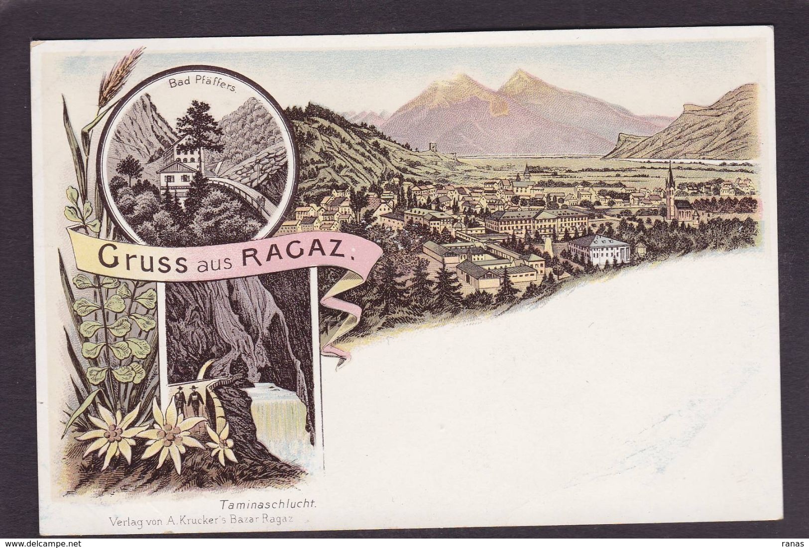 CPA Suisse Helvétia Schweiz Svizzera Non Circulé Litho Gruss Canton De Saint Gall RAGAZ - St. Gallen