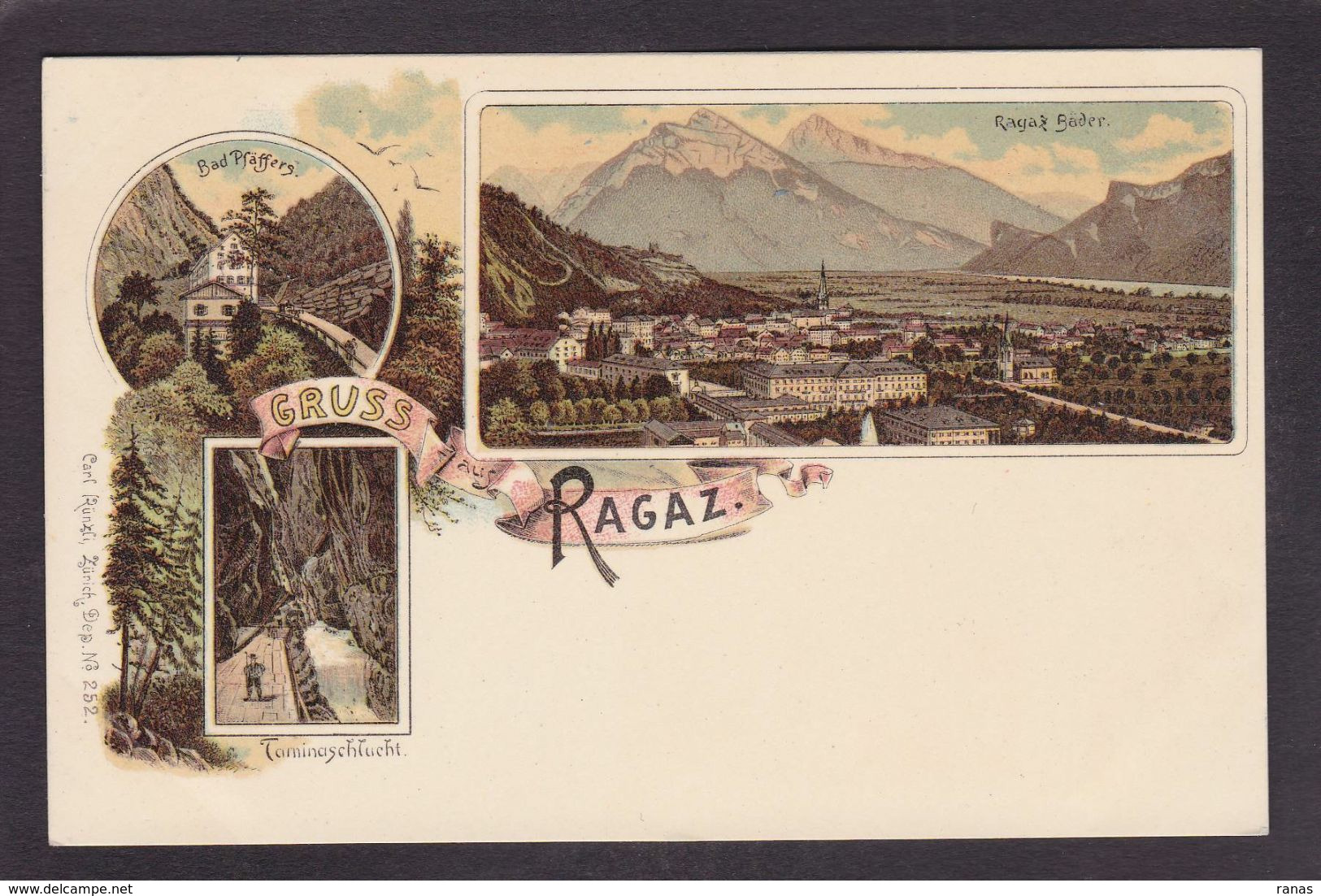 CPA Suisse Helvétia Schweiz Svizzera Non Circulé Litho Gruss Canton De Saint Gall RAGAZ - St. Gallen