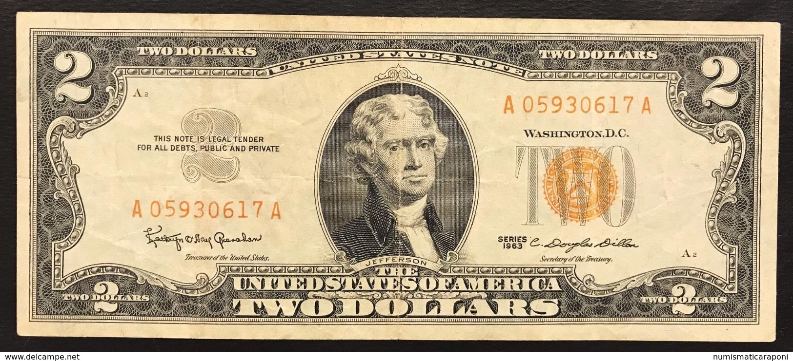 Usa 2 $ Dollar  DOLLARI 1963 Lotto 2011 - United States Notes (1928-1953)