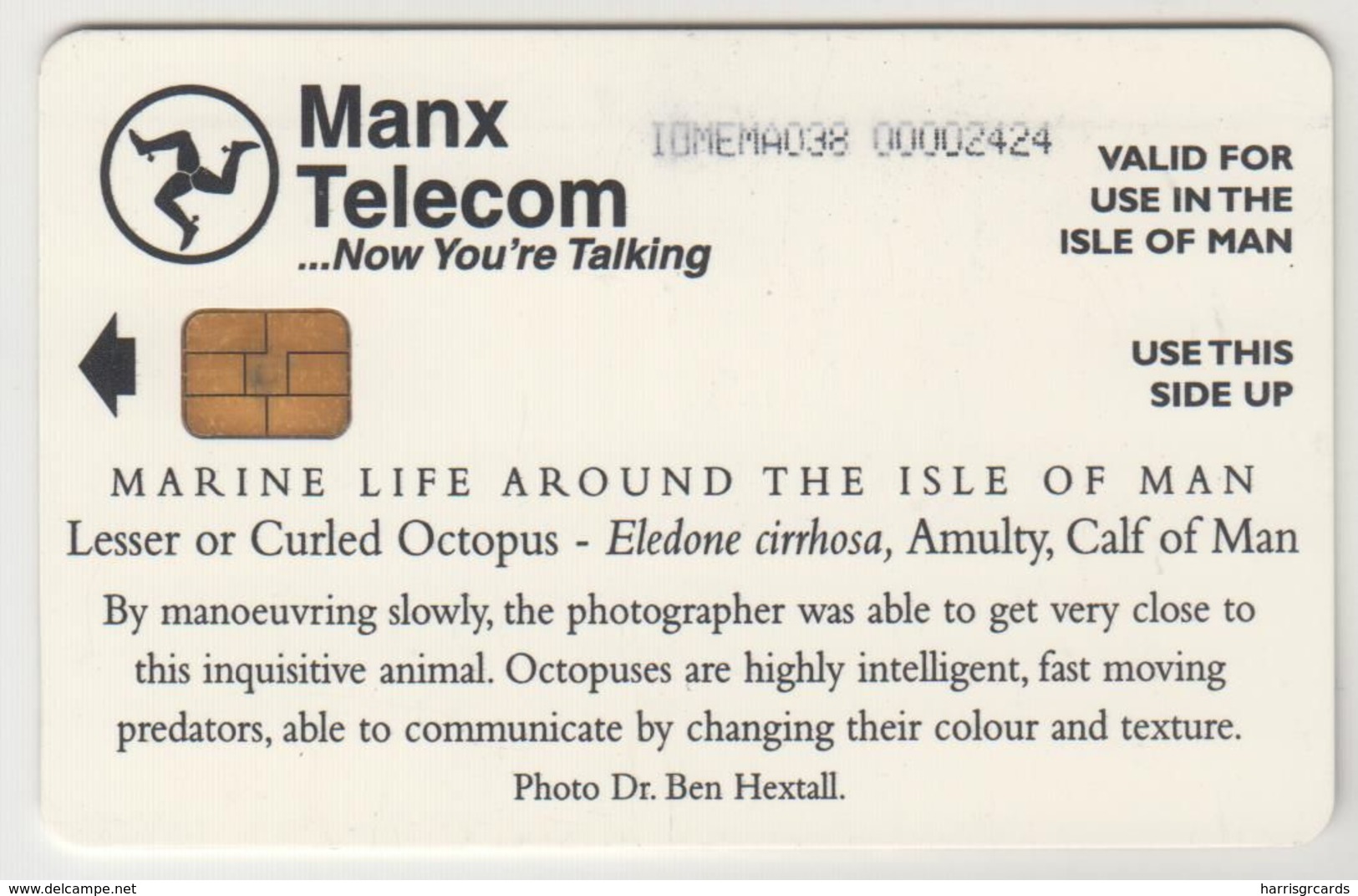 ISLE OF MAN - Curled Octopus , Tirage 20.000, Used - Man (Ile De)