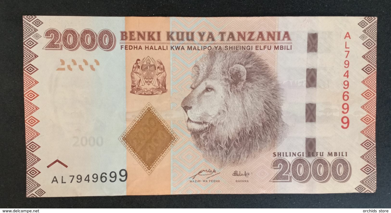 CG0701 - Tanzania 2000 Shillings Banknote 2010 Lion - Tanzania