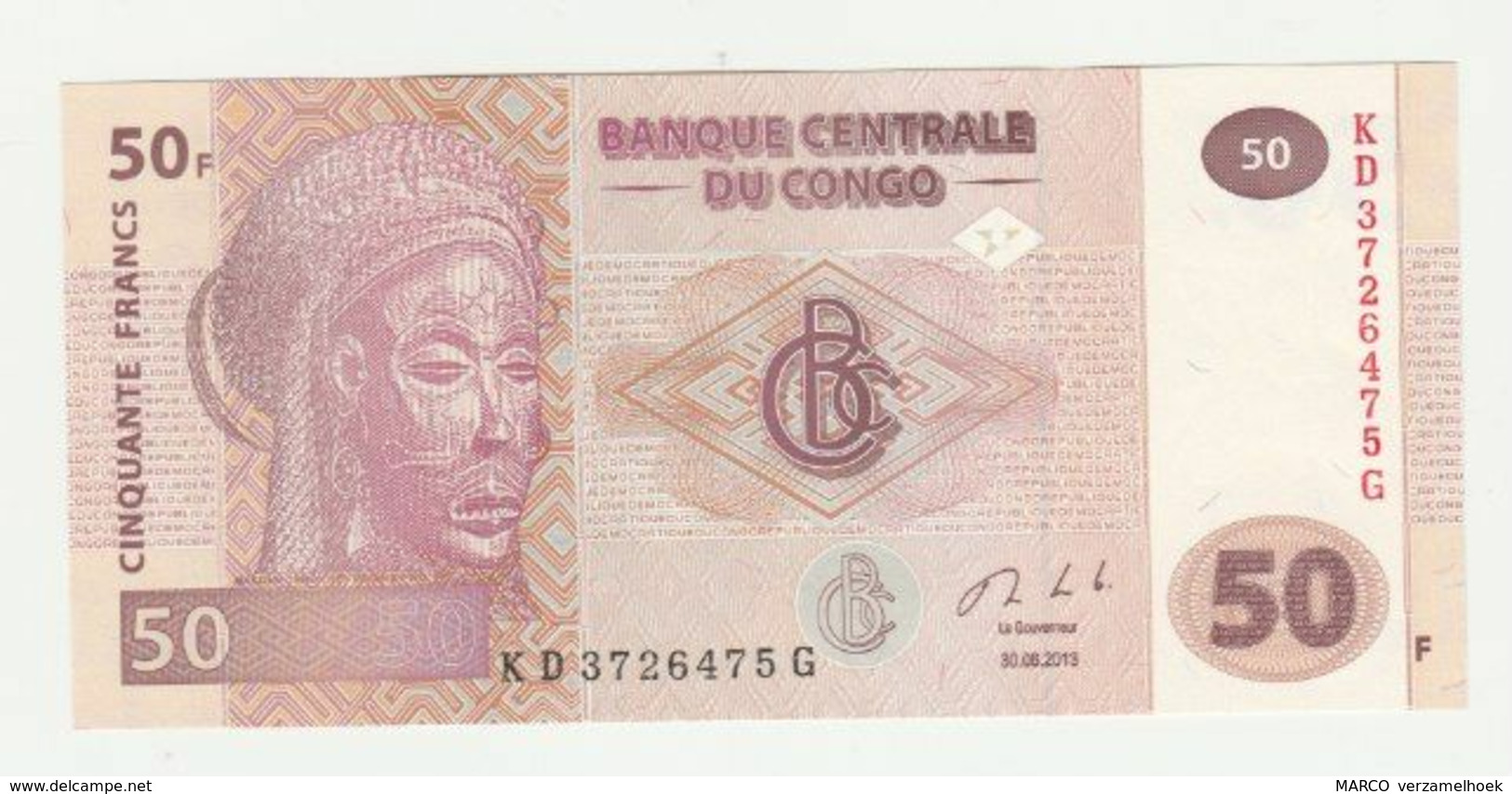Banknote Banque Centrale Du Congo 50 Francs 2013 UNC - Democratic Republic Of The Congo & Zaire