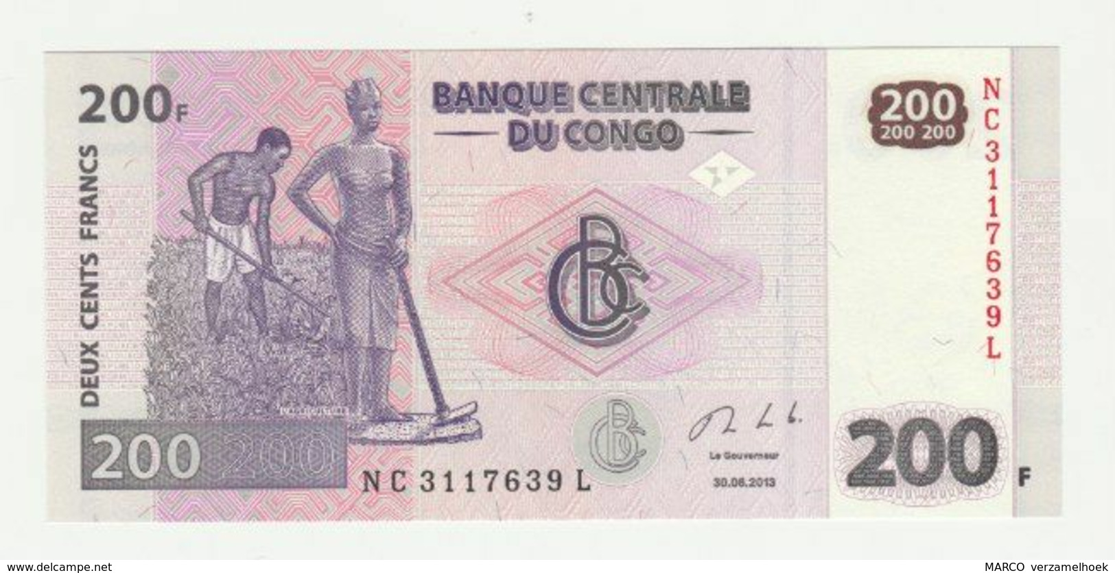 Banque Centrale Du Congo 200 Francs 2013 UNC - République Démocratique Du Congo & Zaïre