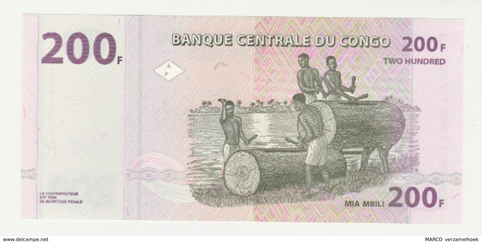 Banque Centrale Du Congo 200 Francs 2013 UNC - République Démocratique Du Congo & Zaïre