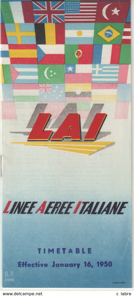 ITALIE : LAI . LINEE AEREE ITALIANE . ETIQUETTES ET DEUX FASCICULES . - Etichette Da Viaggio E Targhette