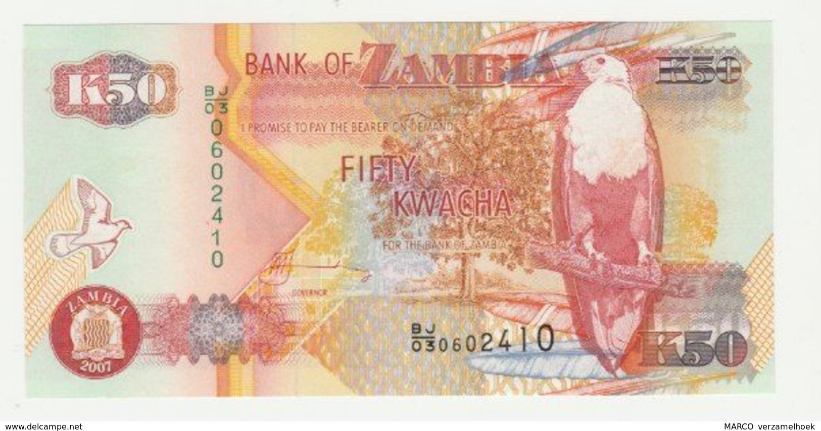 Bank Of Zambia 50 Kwacha 2007 UNC - Zambia