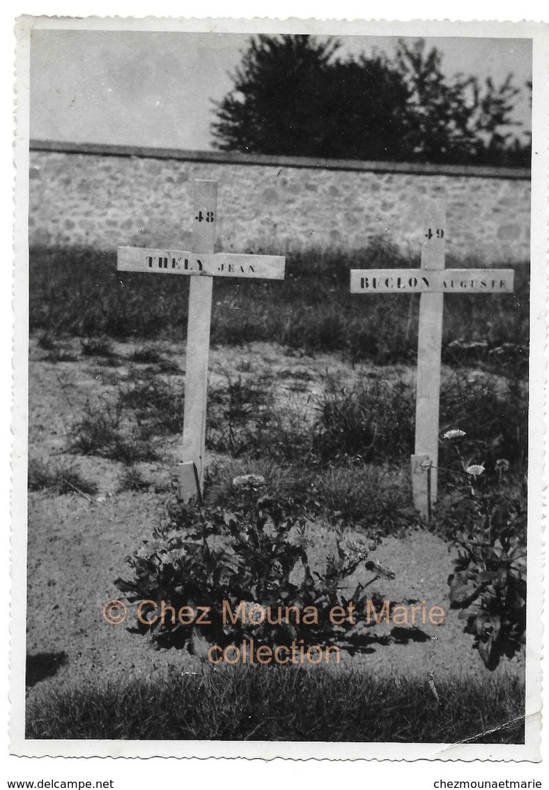 TOMBES DES SOLDATS THELY NE BOIS D OINGT BUCLON NE CHATEAUVILLAIN 97 RIA DCD 1940 CIRY SALSOGNE - PHOTO 17.5*12.5 CM - Guerra, Militares