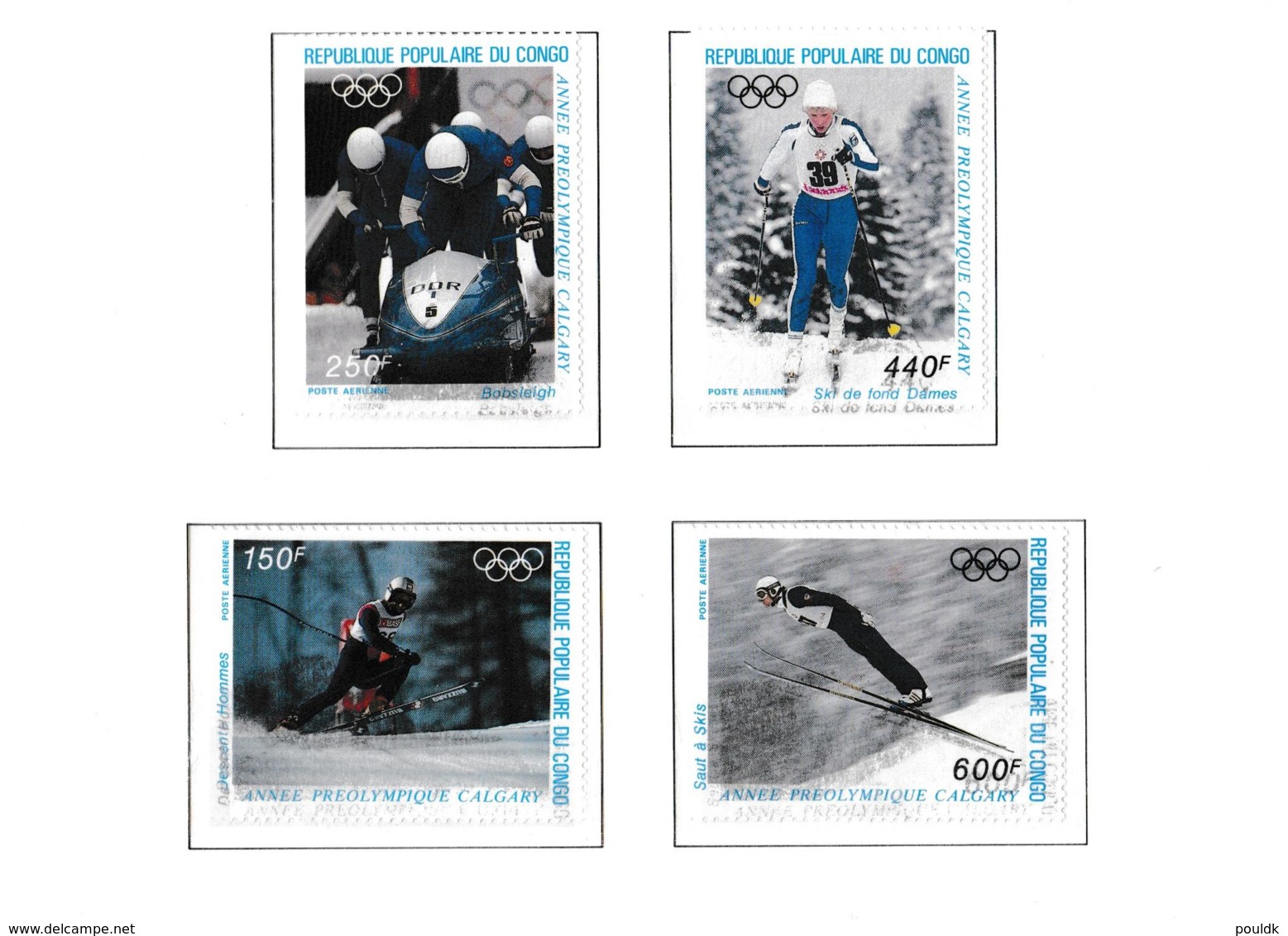 Congo 1988 Calgary Olympic Games Anne Preolympique Four Stamps MNH/** (H34) - Winter 1988: Calgary