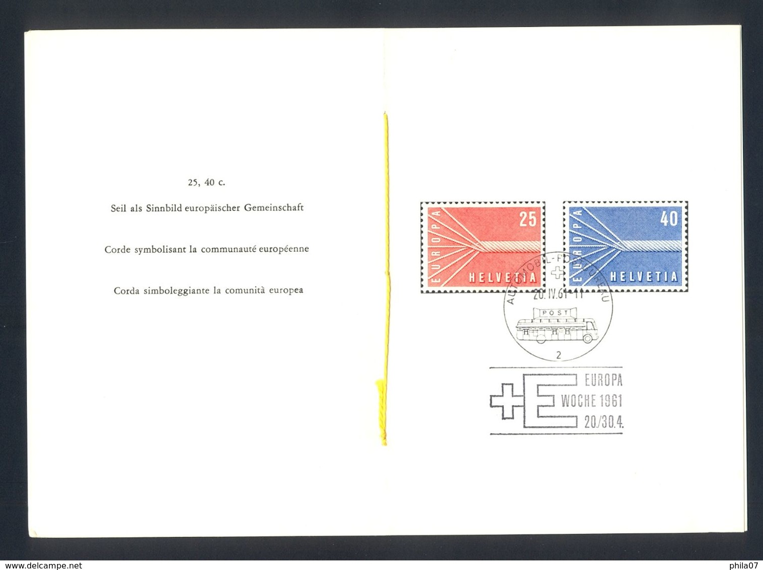 SWITZERLAND - Sondermarken 1957 Timbres Speciaux Francobolli Speciali Europa - Nice Commemorative Cancel 'Europa Woche 1 - 1957