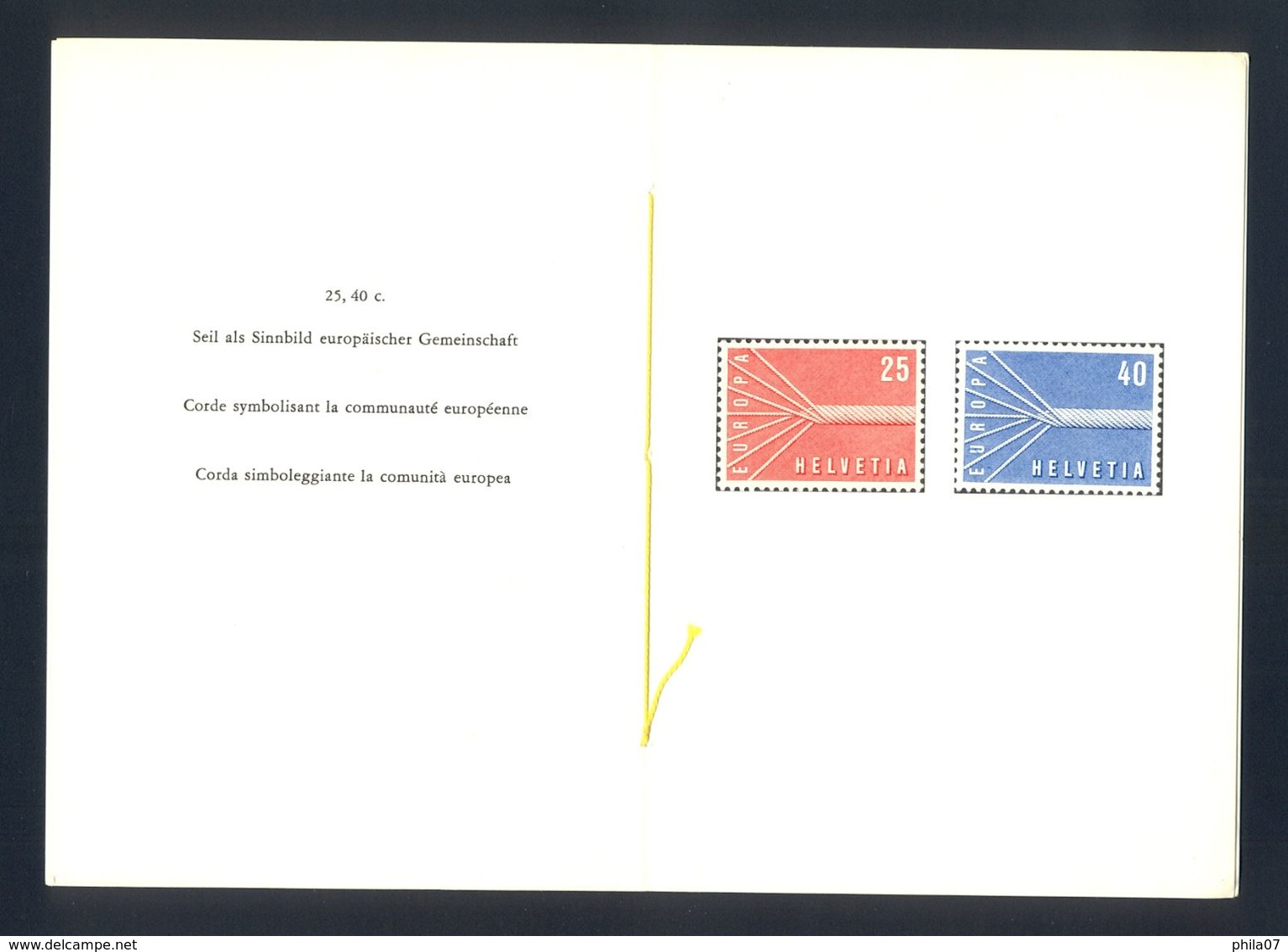 SWITZERLAND - Sondermarken 1957 Timbres Speciaux Francobolli Speciali Europa, Without Commemorative Cancel - 1957