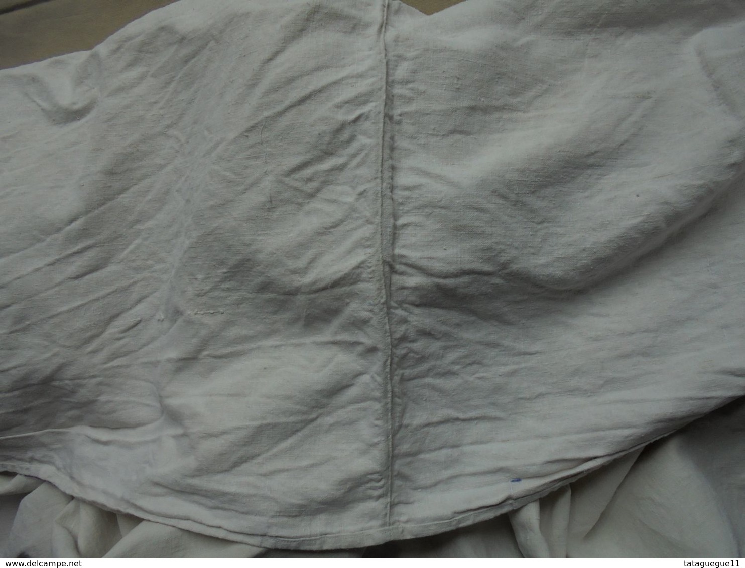 Ancien - Drap Toile De Coton 2 Pans Réunis Années 40 - Bed Sheets