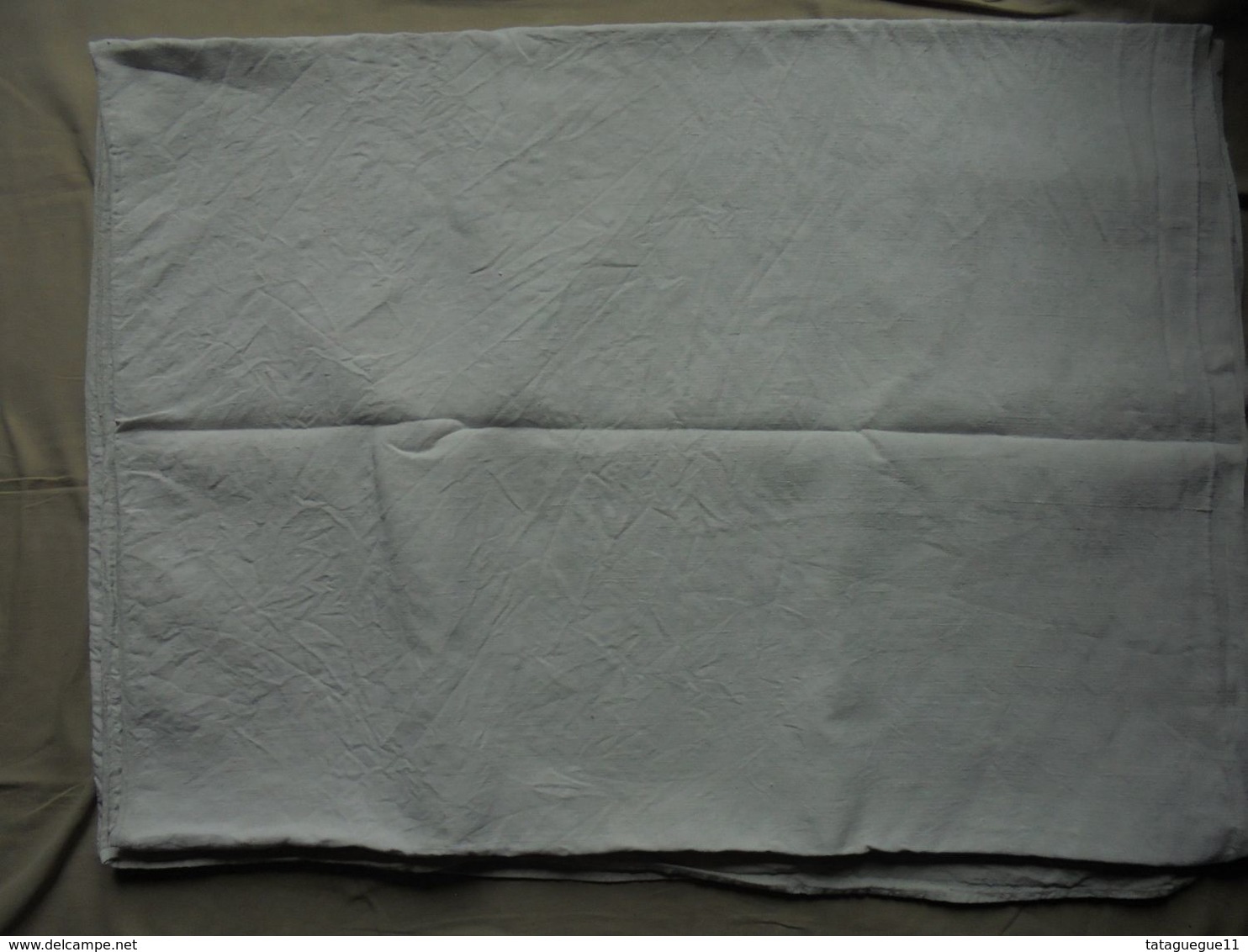 Ancien - Drap Toile De Coton 2 Pans Réunis Années 40 - Bed Sheets