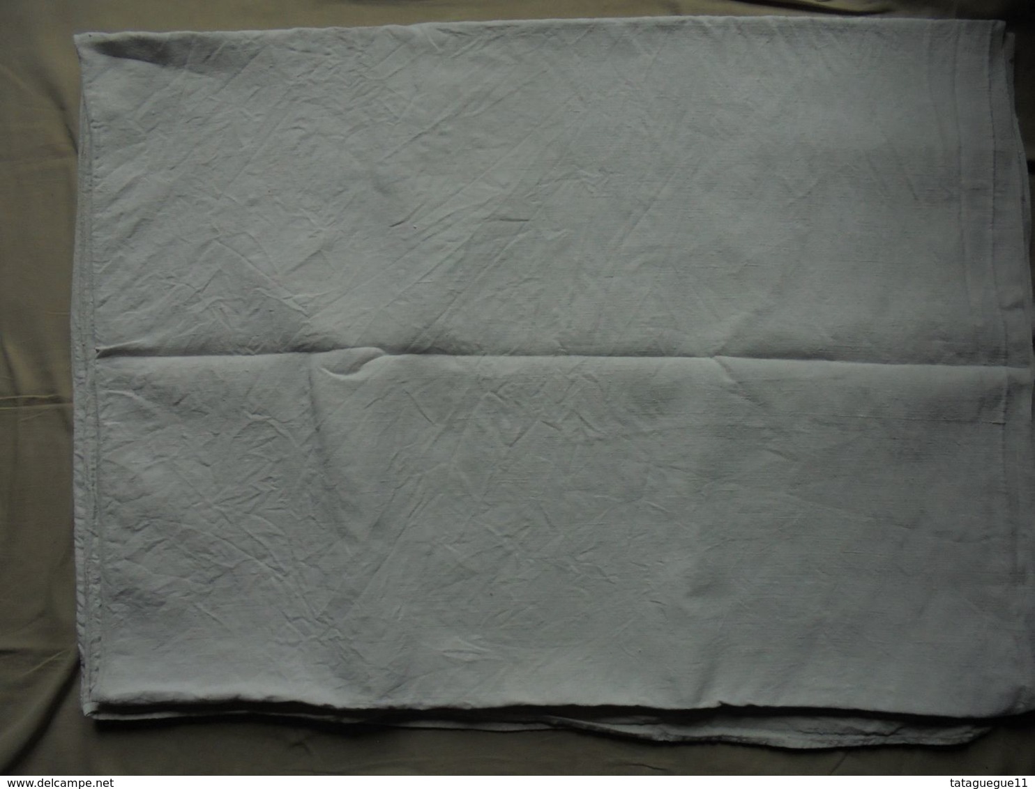 Ancien - Drap Toile De Coton 2 Pans Réunis Années 40 - Tagesdecken/Überwürfe