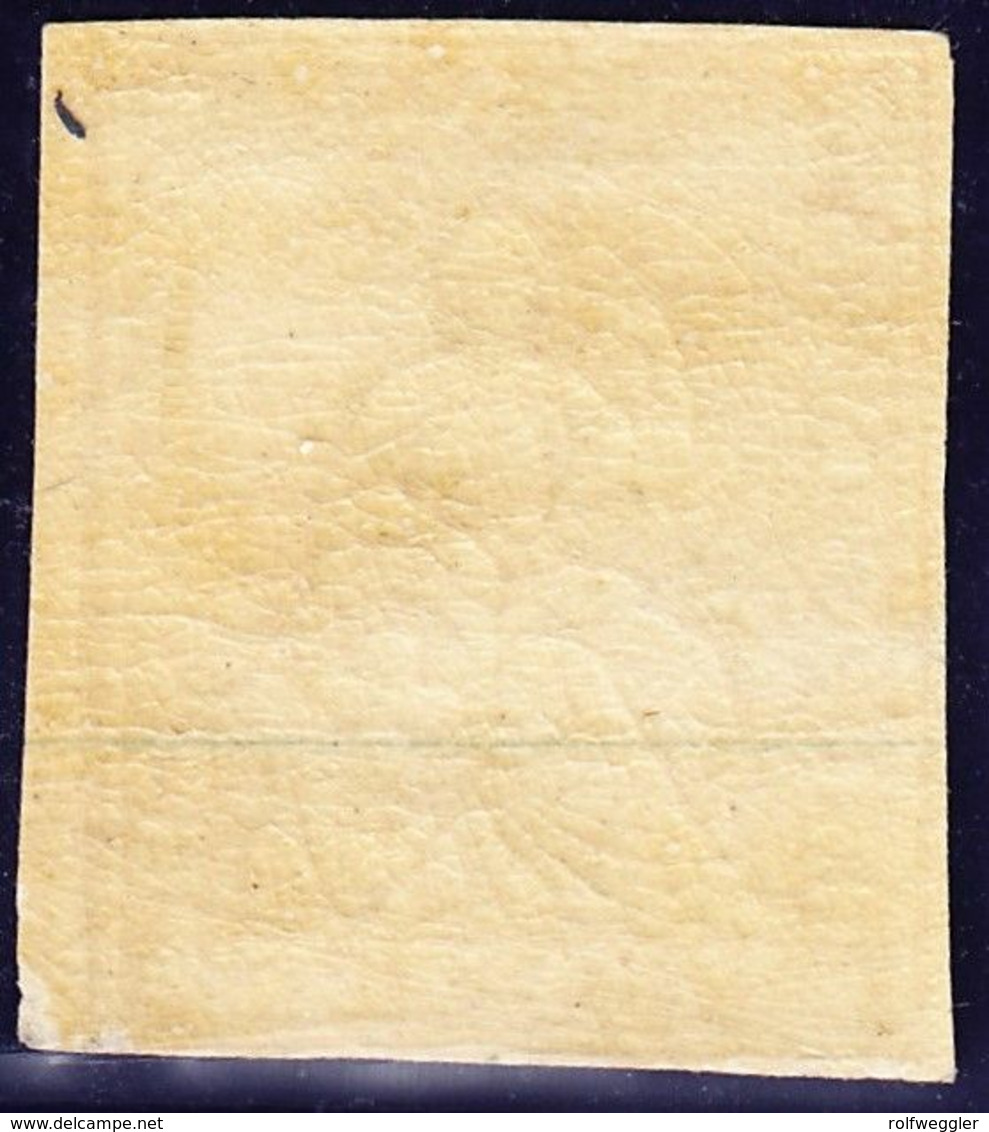 1854/62 15 Rp Rosa Ungebrauchte Strubel Marke Voll Unten Lupenrandig Mit Kleinem Bogenrand Rechts. Postfrisch Ohne Falz. - Unused Stamps