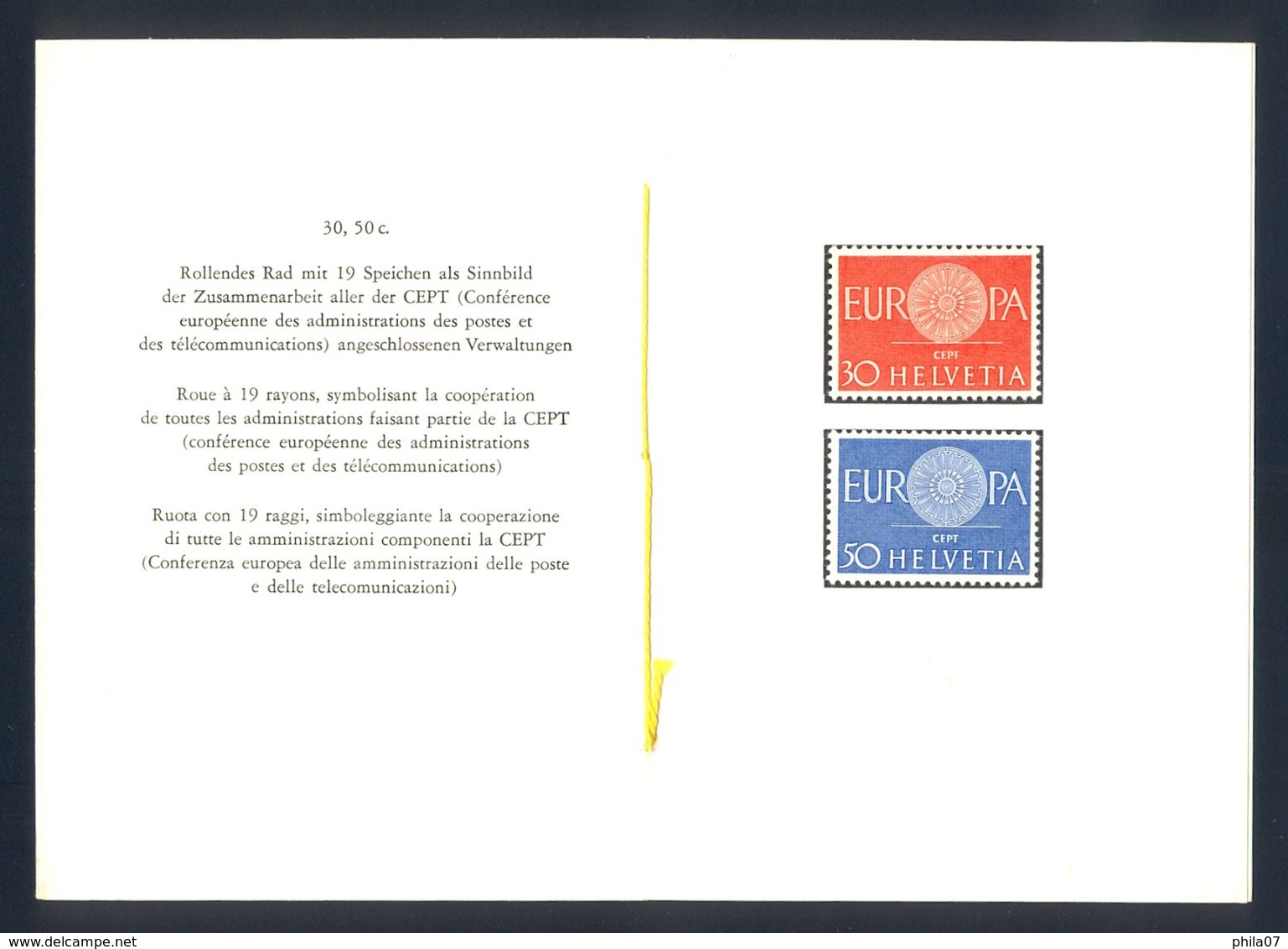 SWITZERLAND - Sondermarken 1960, Timbres Speciali Francobolli Speciali - Without Commemorative Cancel - 1960