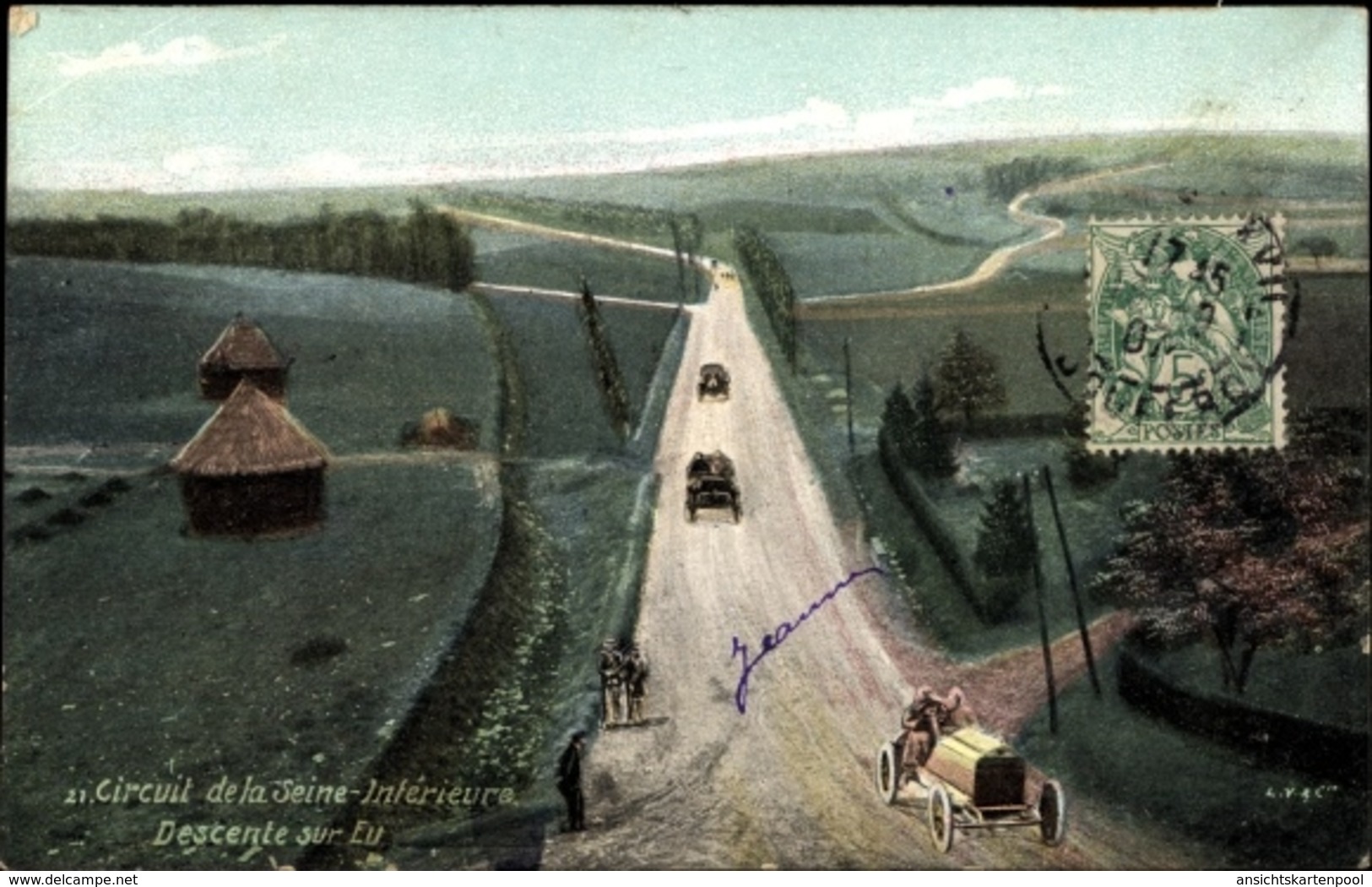 Cp Seine Maritime, Circuit De La Seine Inferieure, Descente Sur Eu - Sonstige & Ohne Zuordnung