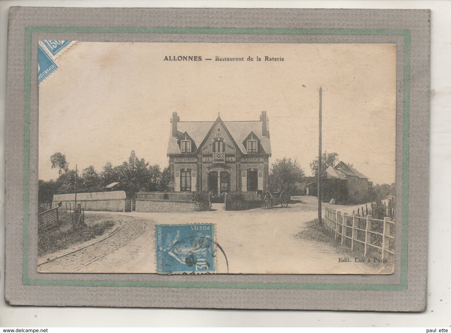 CPA - (72) ALLONNES - Aspect Dans Le Carrefour De L'arrêt Du Tramway, Du Café-Restaurant De La Raterie, En 1926 - Allonnes