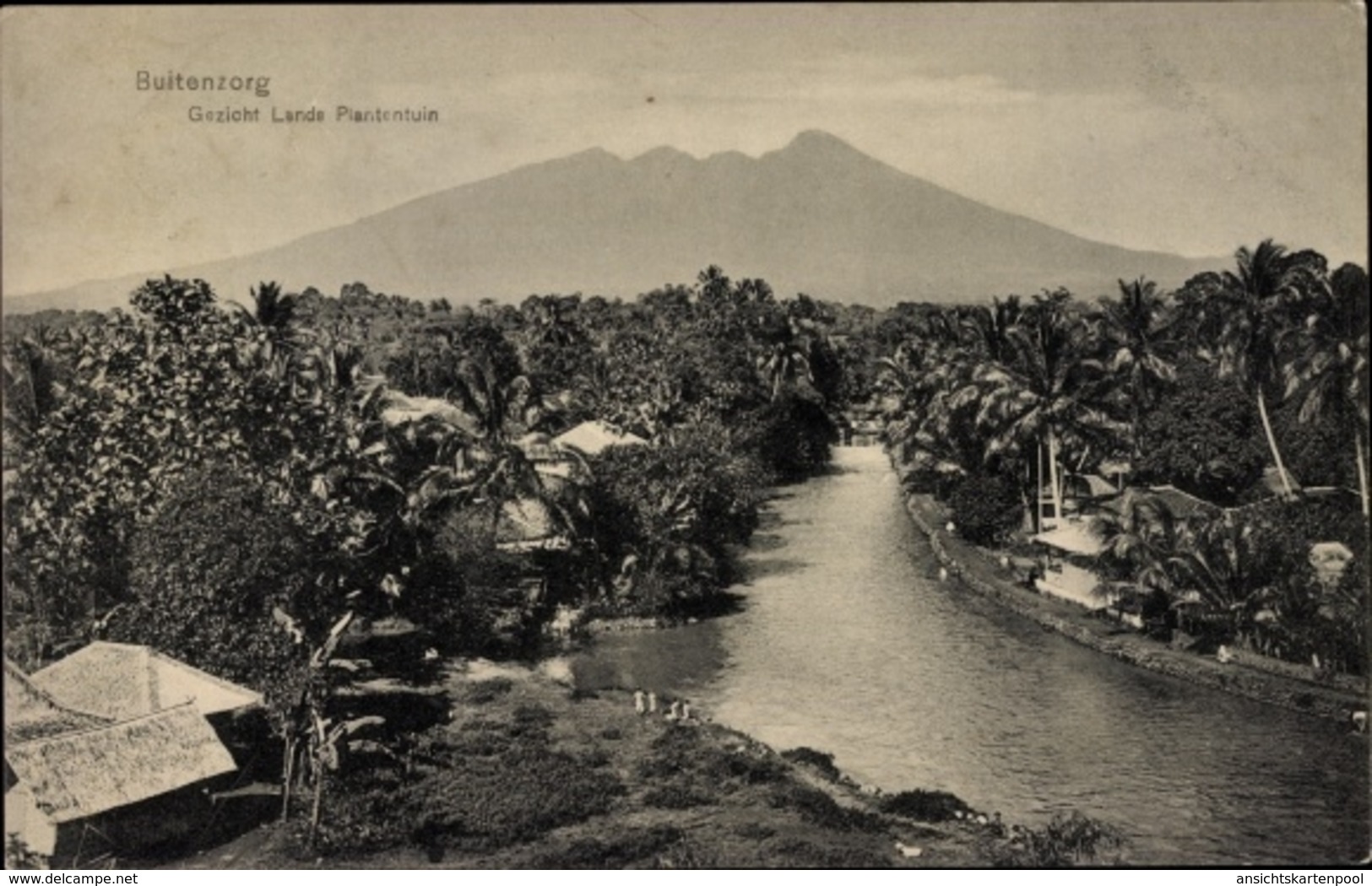 Cp Buitenzorg Bogor Indonesien, Gezicht Lands Plantentuin, Flusspartie, Berg - Indonésie