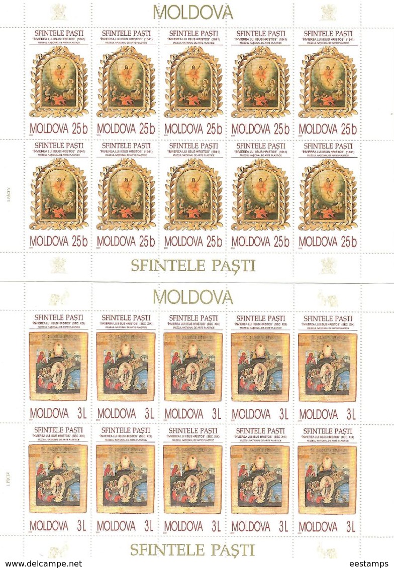 Moldova 2000 . Easter 2000. 2 M/S Of 10 .   Michel # 361-62 KB - Moldavie