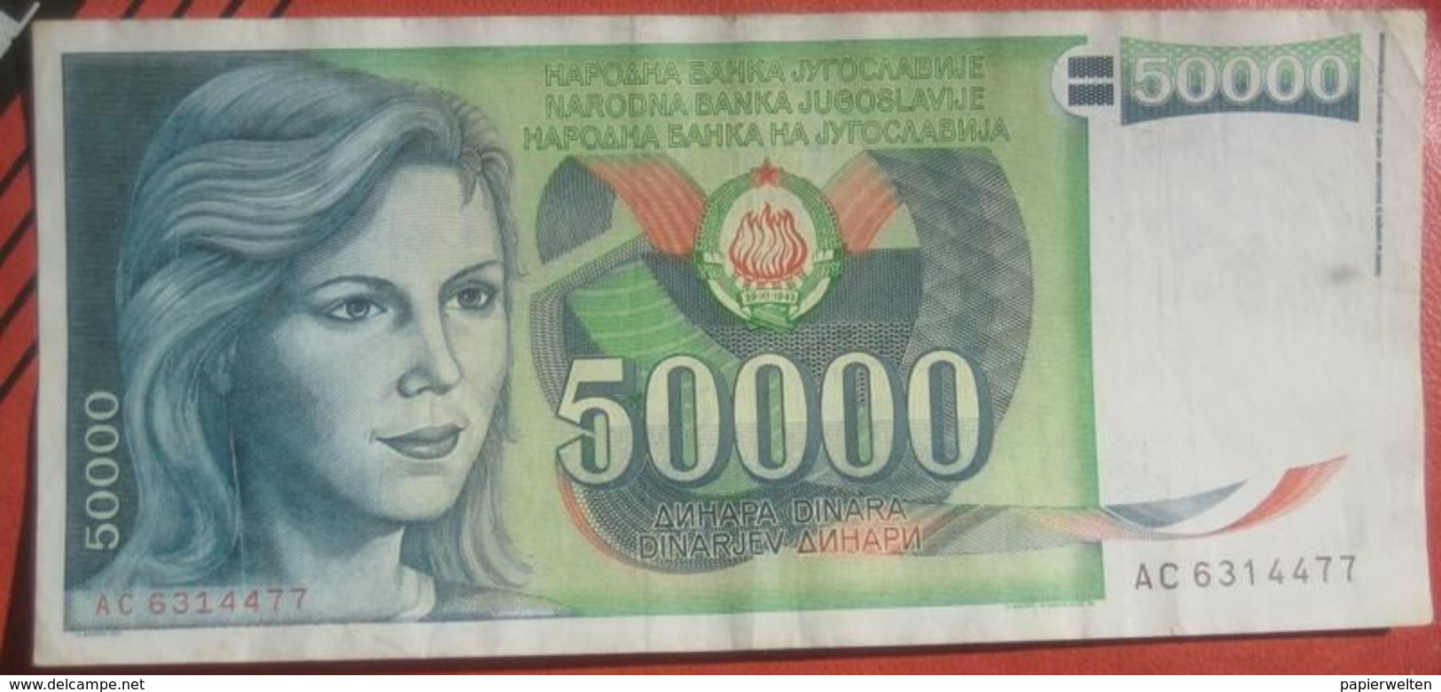 50000 Dinara 1988 (WPM 96) - Yugoslavia