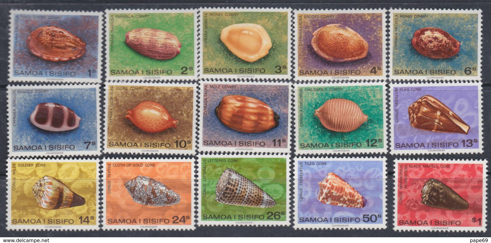 Samoa Mandat  N° 413 / 27 XX Série Courante : Coquillages, Les 15 Valeurs Sans Charnière, TB - Samoa