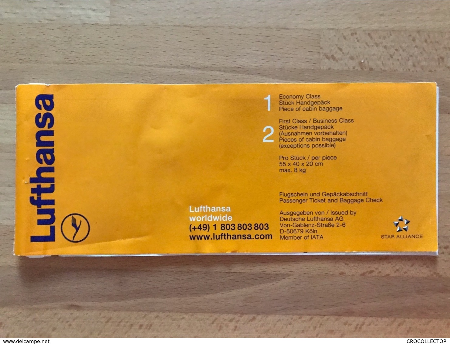 LUFTHANSA AWARD TICKET 16AUG00 ZAGREB FRANKFURT HELSINKI FRANKFURT ZAGREB - Tickets