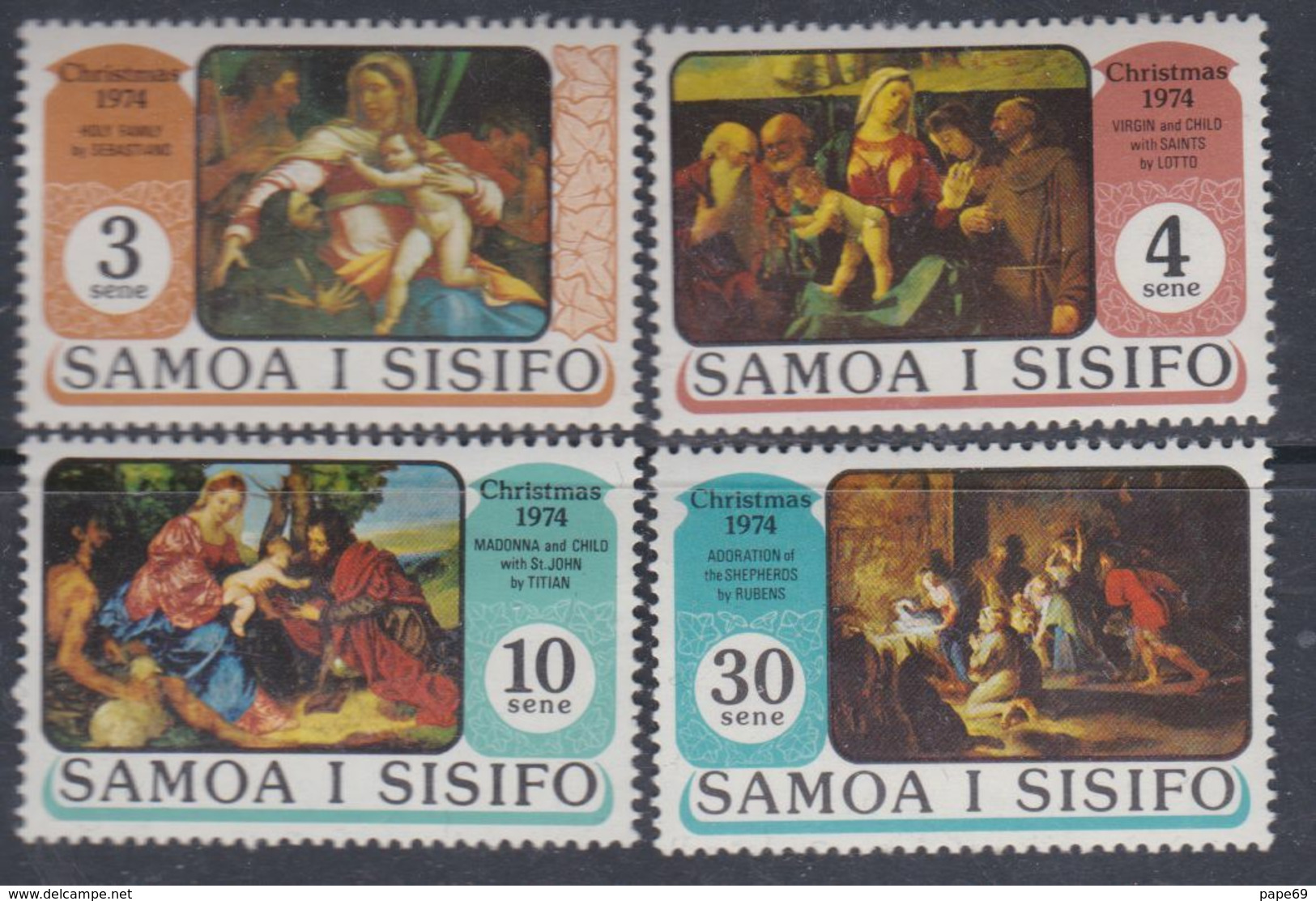 Samoa Mandat  N° 345 / 48 X Noël Les 4 Valeurs Trace De Charnière Sinon TB - Samoa