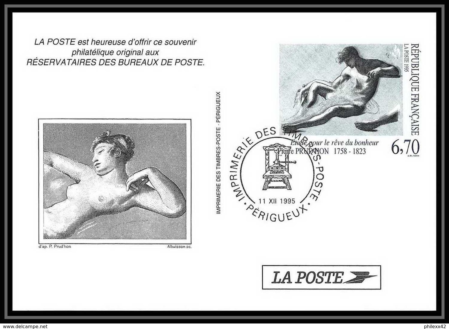 0270c France Entier Postal Stationery Pierre Prud'hon 1995 - Enteros Administrativos