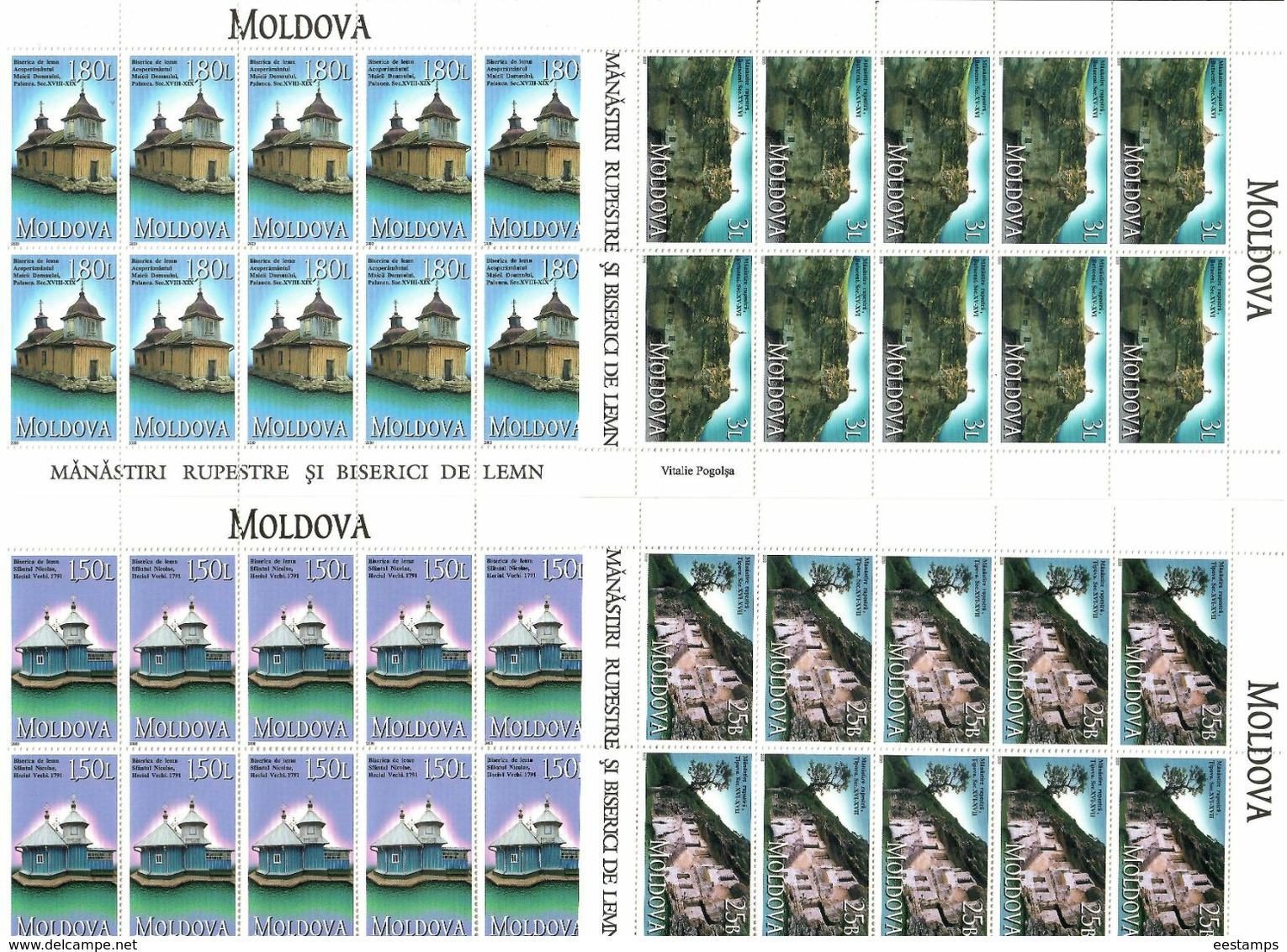 Moldova 2000 .Monasteries. 4 M/S Of 10   .  Michel # 366-69 KB - Moldova