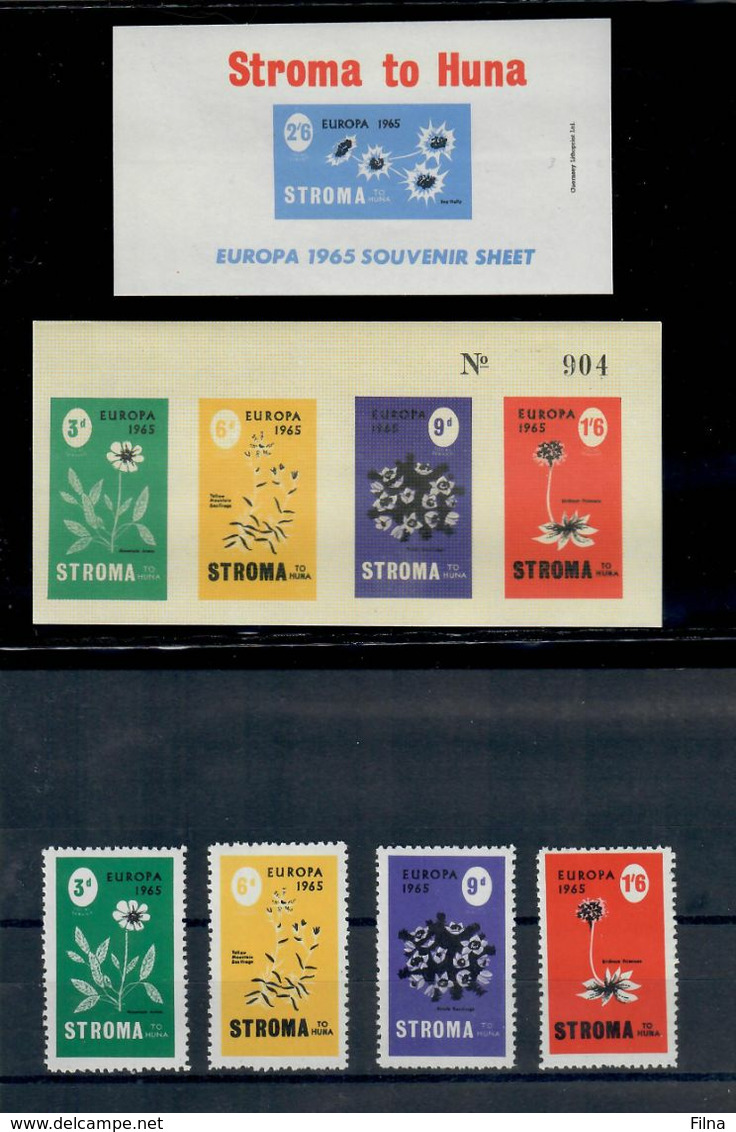 GRAN BRETAGNA 1965 - STROMA  - EUROPA  FLORA FIORI SERIE COMPLETA + 2 BF - MNH ** - Local Issues