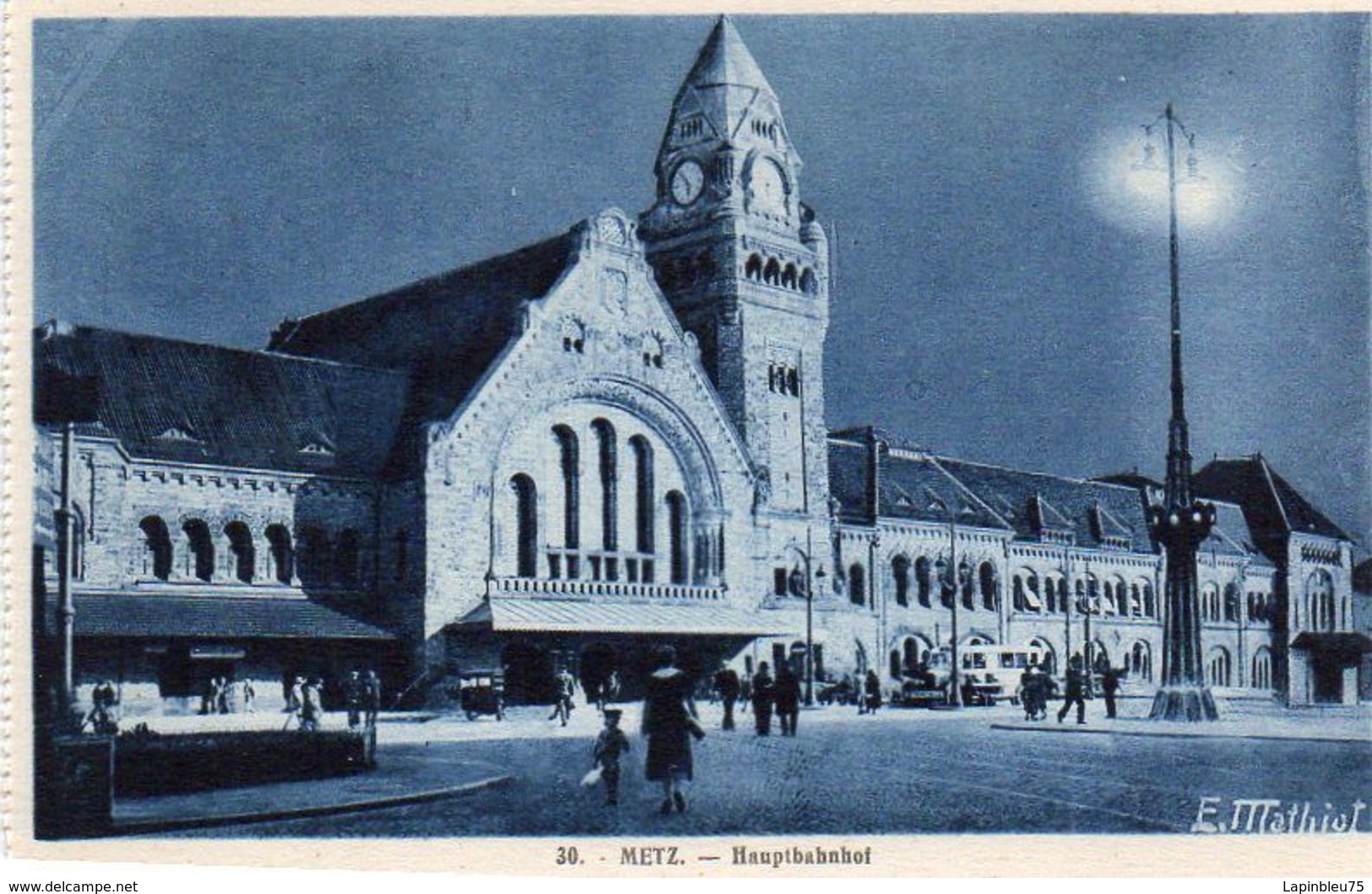CP 57 Moselle Metz Hauptbahnhof EM 30 E Mathiot Nacht - Metz