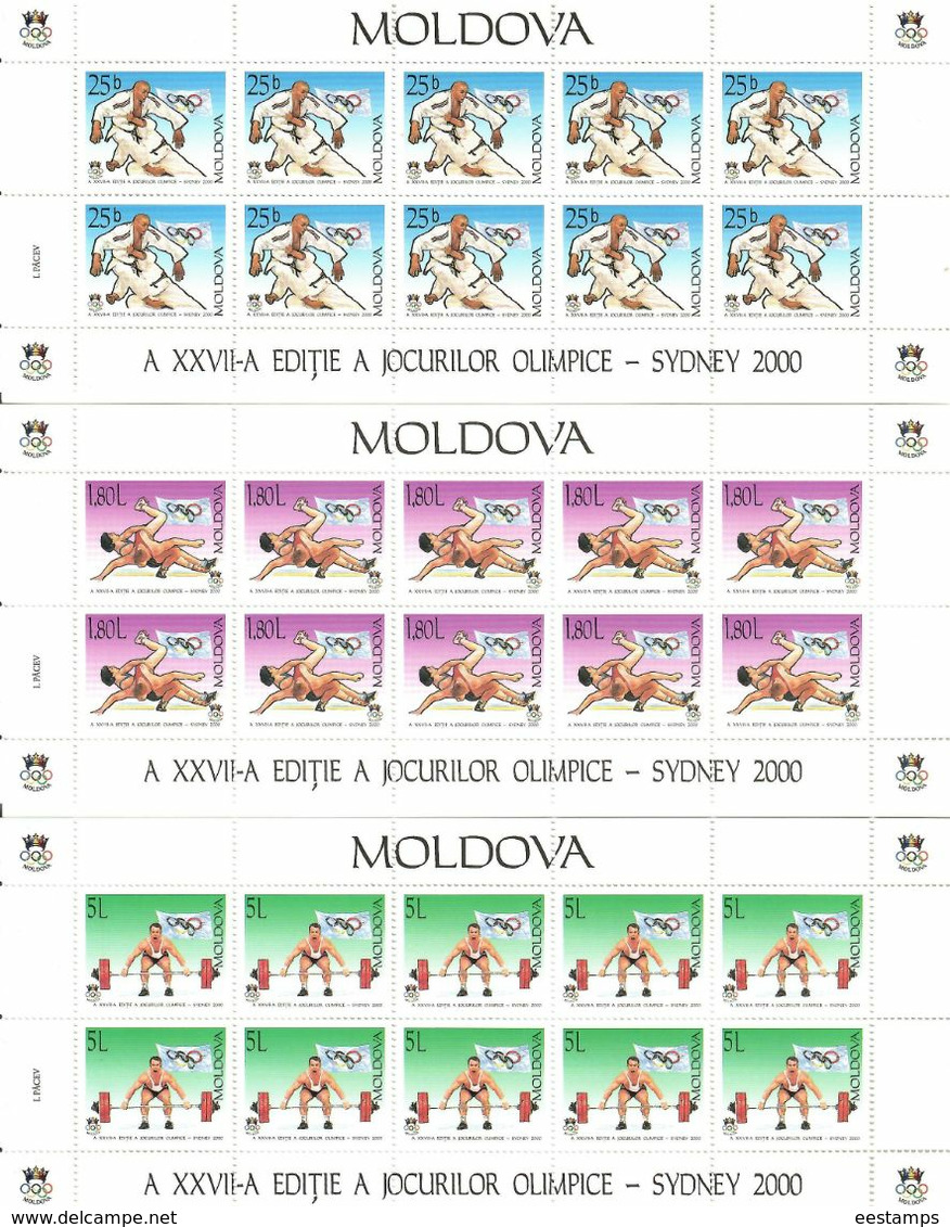 Moldova 2000 . SO Games Sydney 2000. 3 M/S Of 10   .  Michel # 370-72 KB - Moldavie