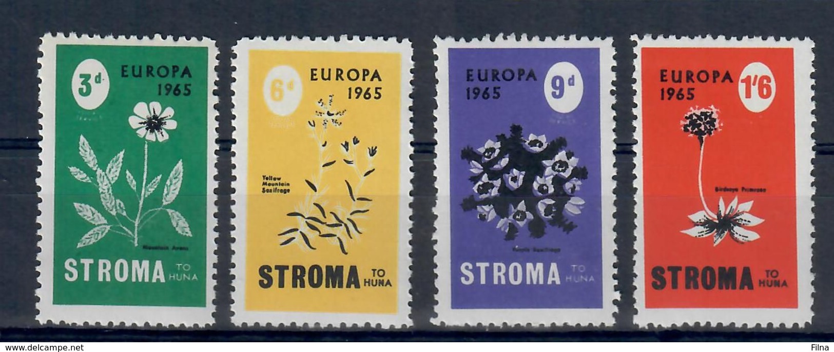 GRAN BRETAGNA 1965 - STROMA  - EUROPA  FLORA FIORI SERIE COMPLETA - MNH ** - Local Issues