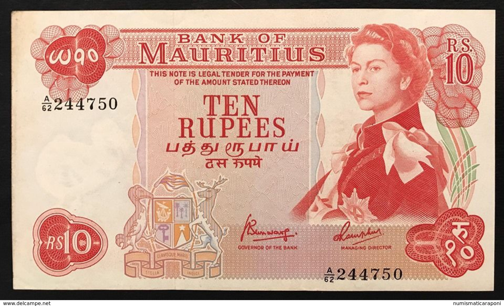 Mauritius 10 Rupees 1967 Pick 31c LOTTO 1574 - Mauritius