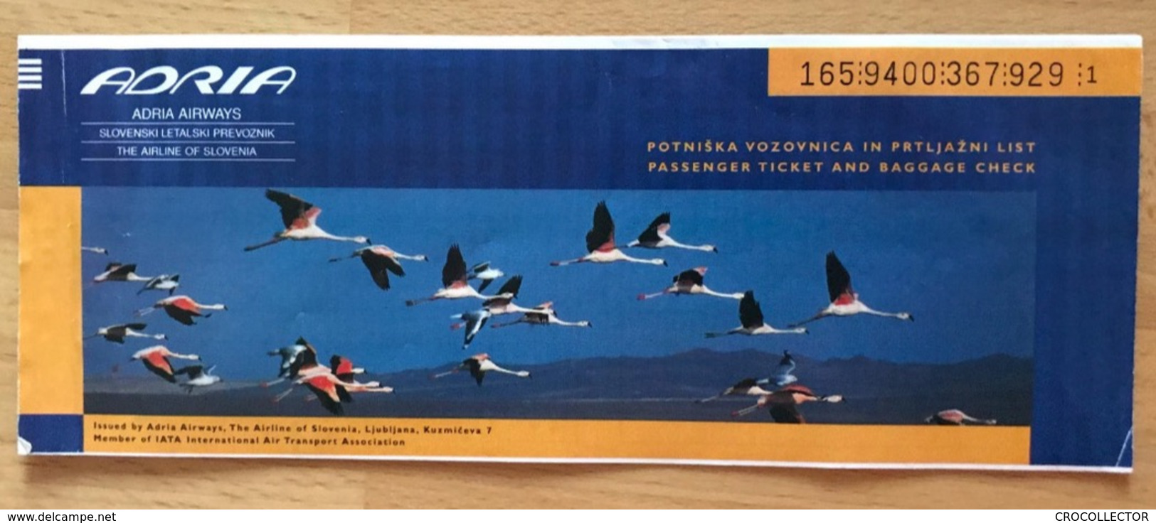 ADRIA AIRWAYS TICKET 29JUN99 STOCKHOLM SUNDSVALL STOCKHOLM GOTHENURG STOCKHOLM - Biglietti