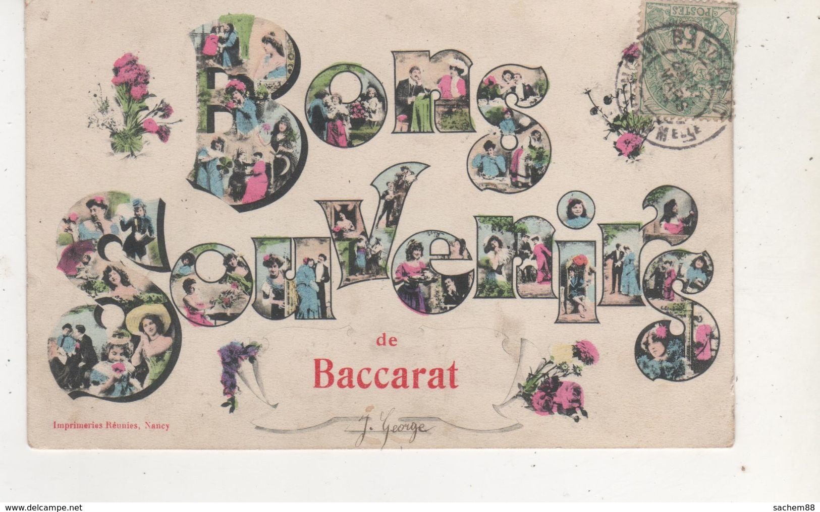 CPA  BONS SOUVENIRS DE BACCARAT - Autres & Non Classés