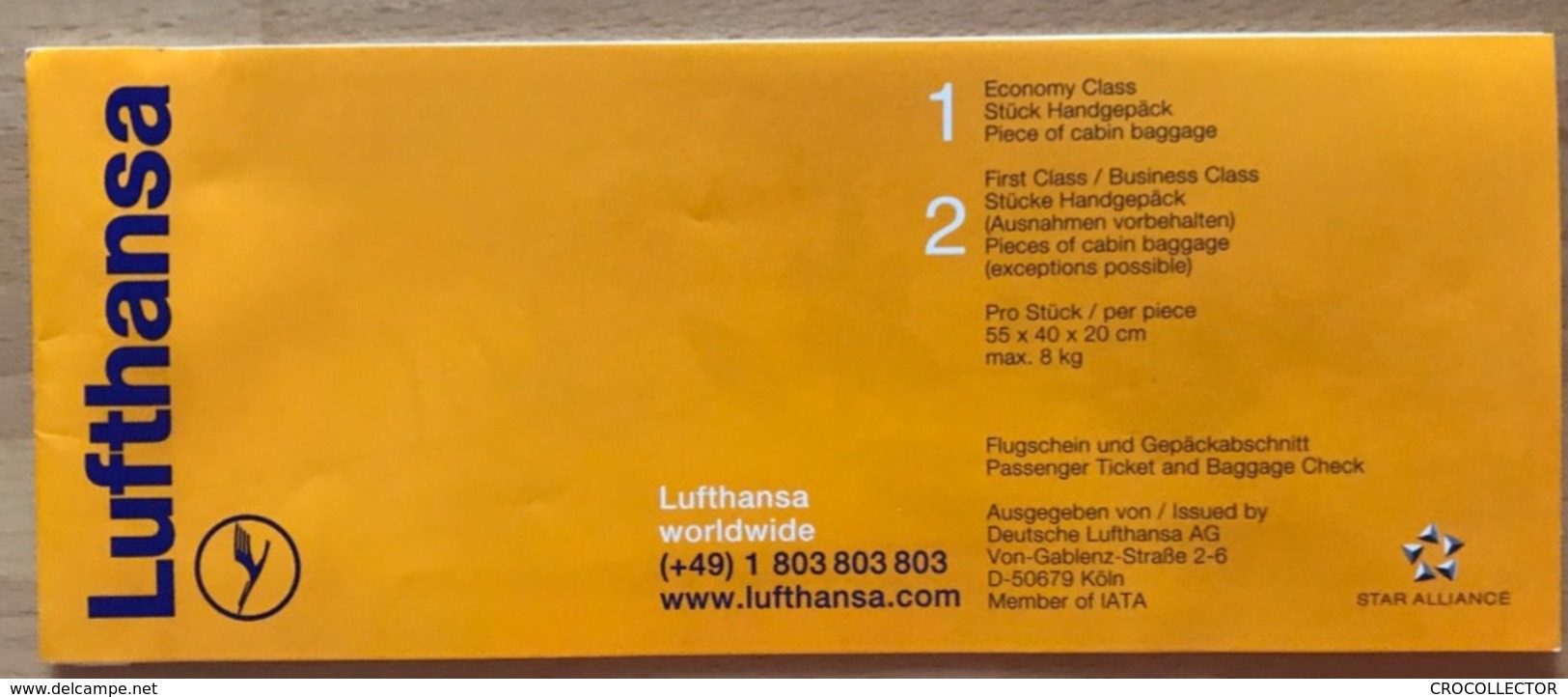 LUFTHANSA TICKET 20JUL99  FRANKFURT EKATERINBURG FRANKFURT - Tickets